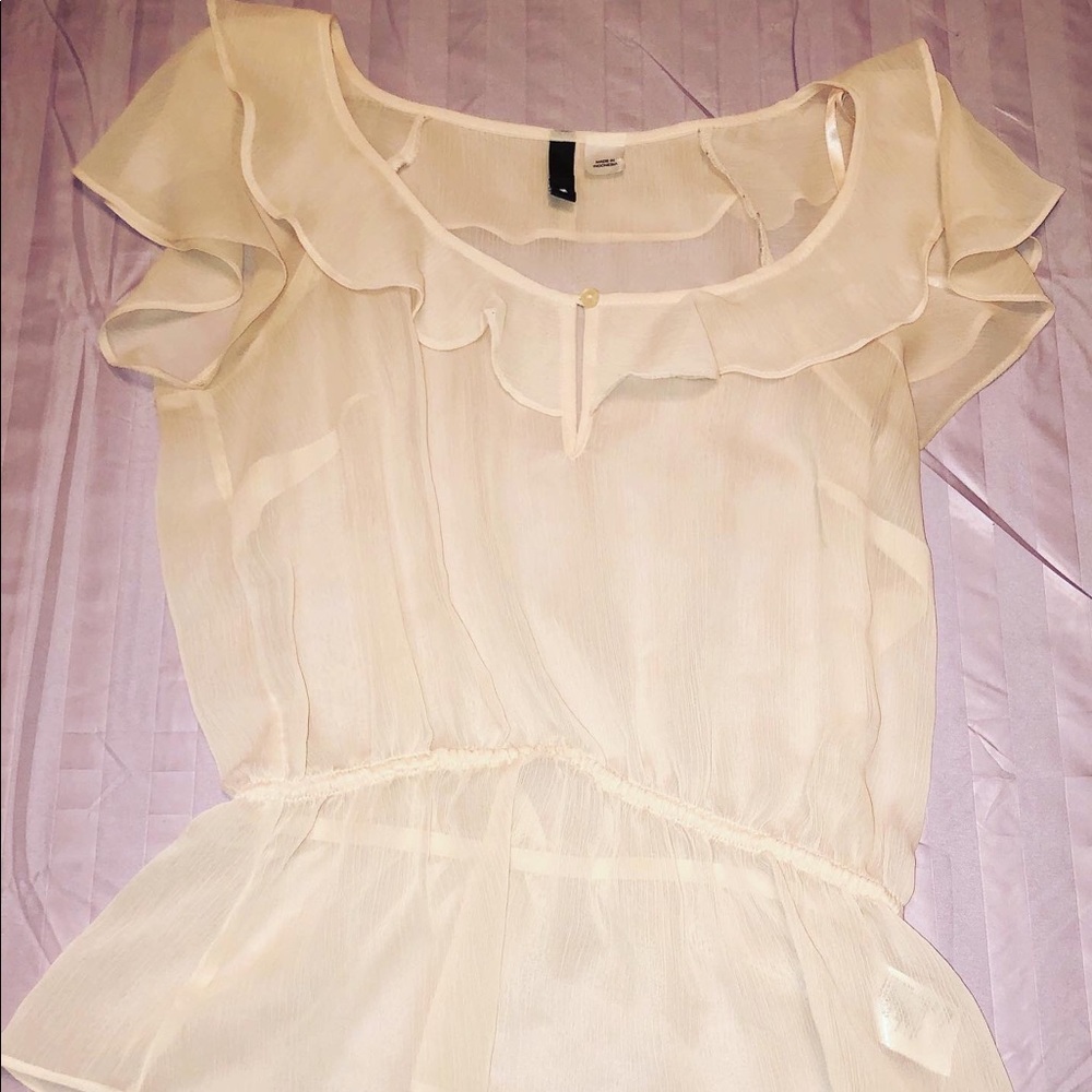 Awesome cream sheer blouse!